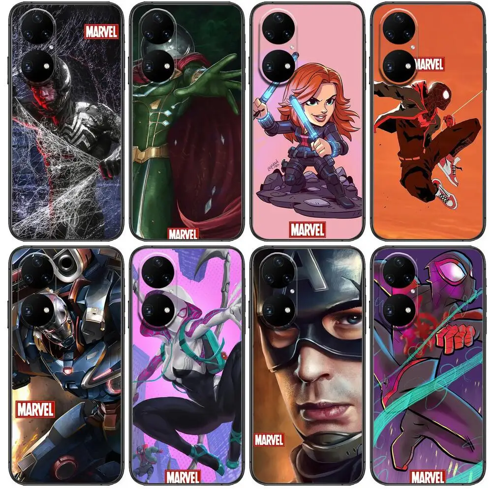 

2021 Marvel Comics Phone Case For Huawei p50 P40 p30 P20 10 9 8 Lite E Pro Plus Black Etui Coque Painting Hoesjes comic fas