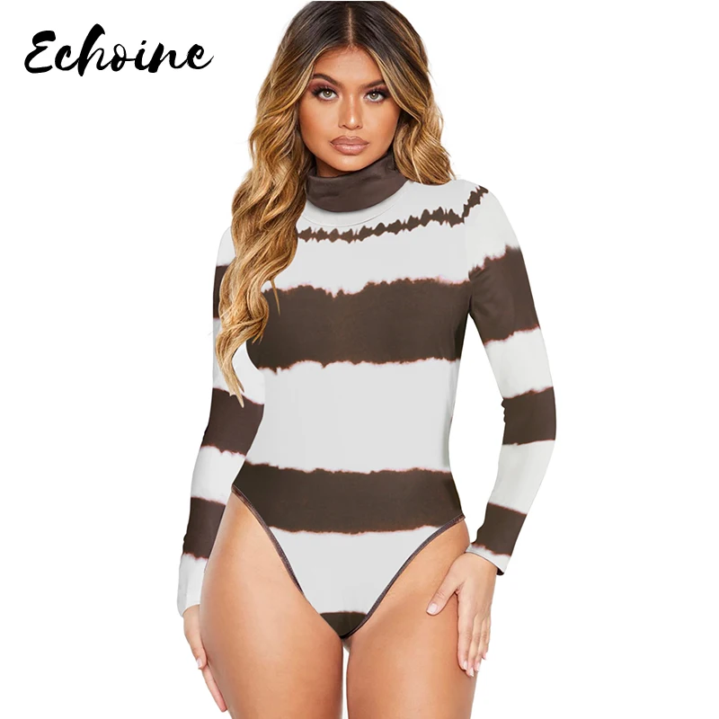 

2020 зима весна цвет блок галстук краситель Высокая шея длинный рукав теплый модный боди Женский стильный элегантный облегающий сексуальный ...