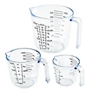 3 шт. Пластик четкие мерные чашки кухонный набор мука для выпечки сахар кувшины для воды с весами
