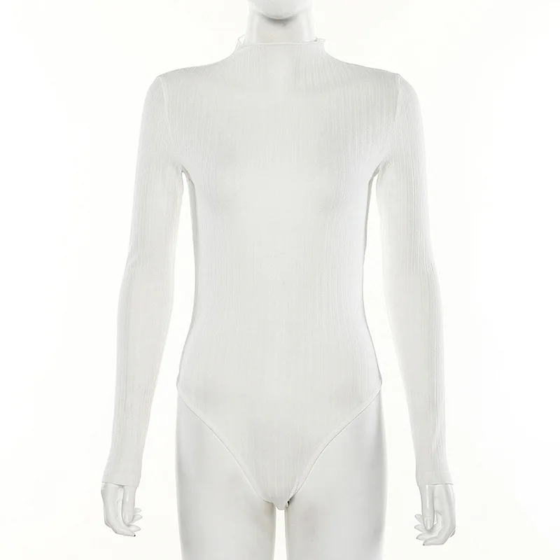 BOOFEENAA сексуальные повседневные ребристые трикотажные белые боди женские топы с