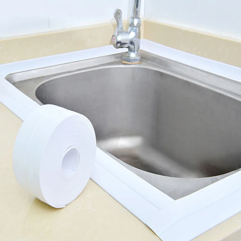 

3.2mx38mm Bathroom Shower Sink Bath Sealing Strip Tape White PVC Self adhesive Waterproof Wall sticker for Bathroom Kitchen