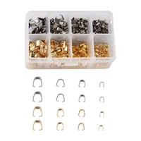 400pcsbox 304 stainless steel pinch bail clasp snap on bails pendant charm connector for diy jewelry making findings