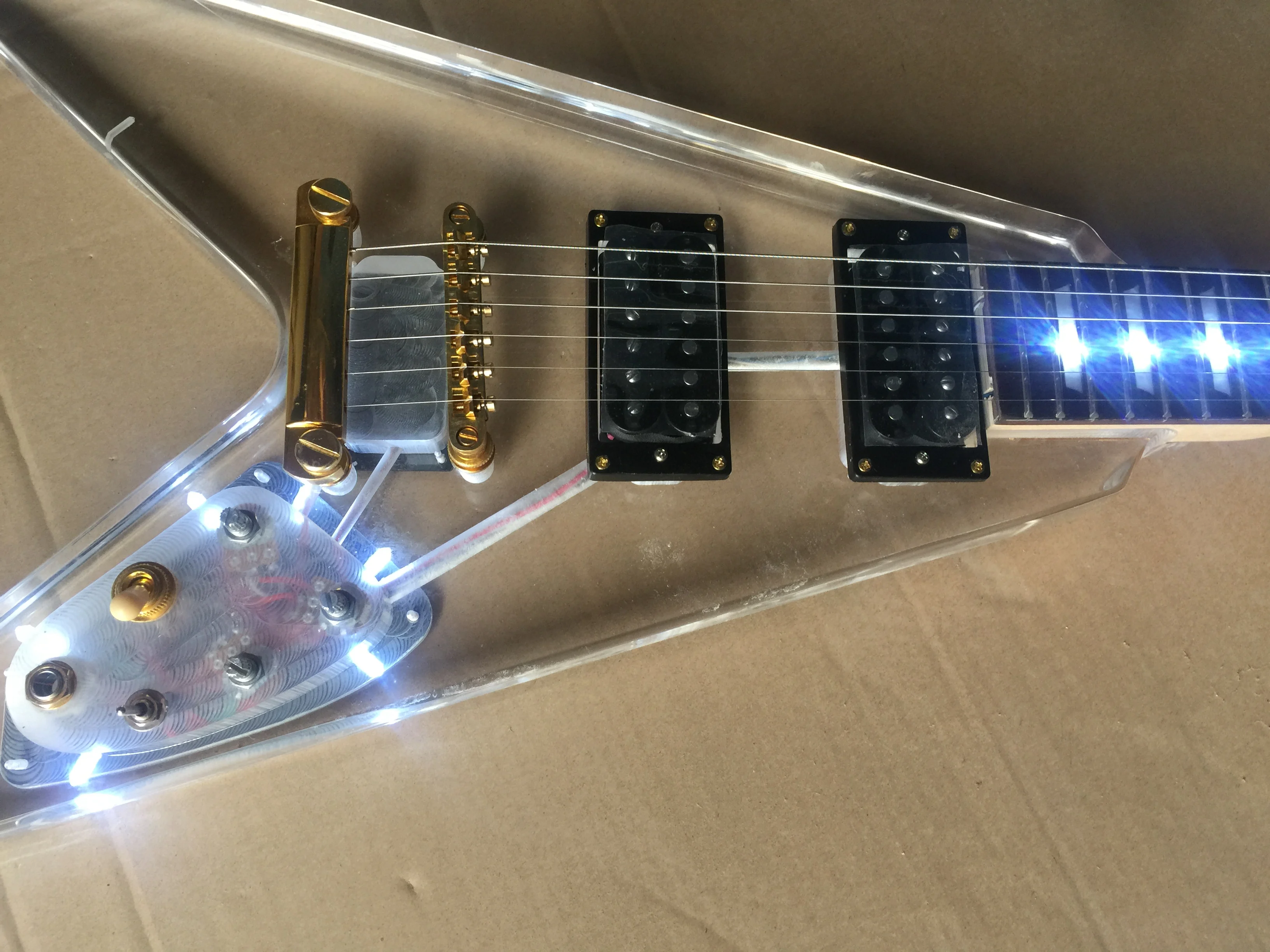 

Electric guitar / acrylic white LED swallow tail Guitar / China Electric Guitar