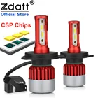 Zdatt H7 led h11 h1 h8 9005 hb3 9006 hb4 h4 светодиодные лампы 72 Вт 8000LM 6000K 12V Turbo CSP чипы супер яркий мото авто лампы