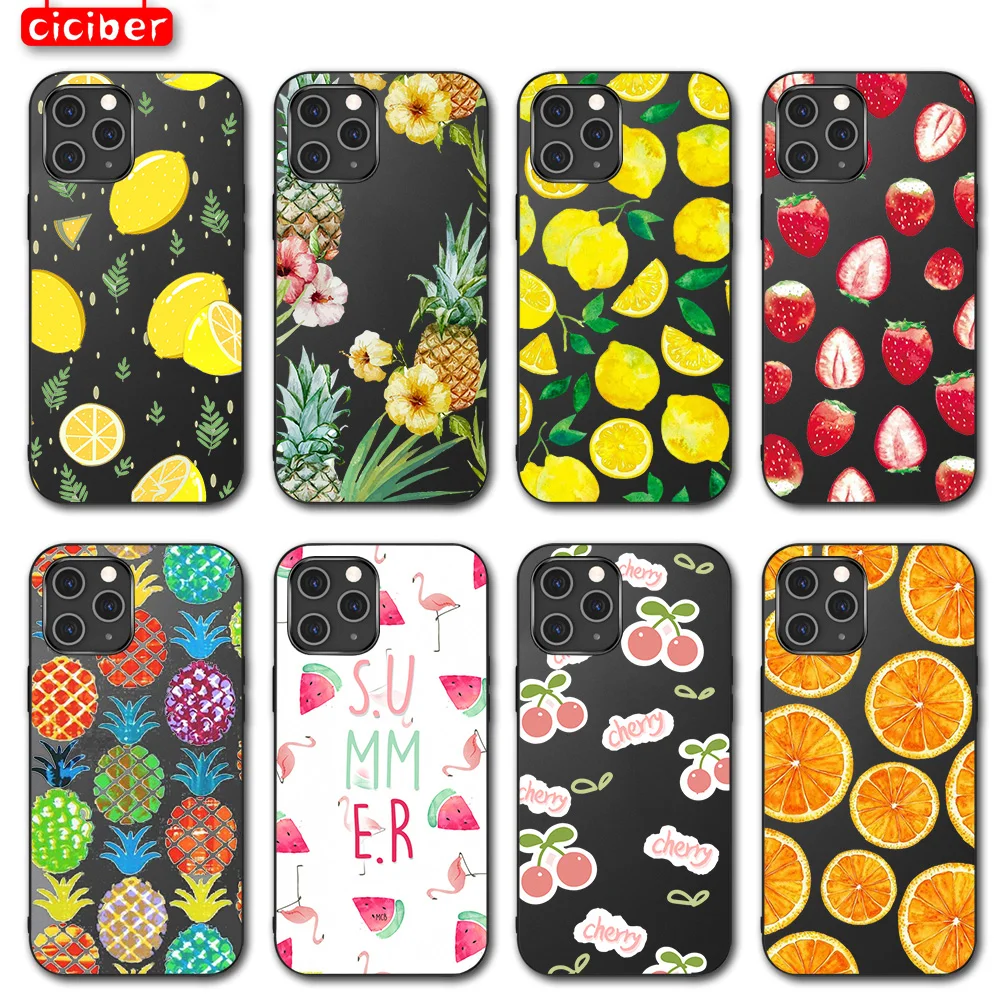 

Pineapple Lemon Soft Silicone Case for IPhone 11 13 12 Pro Max Mini Case for IPhone XS MAX XR X 7 8 PLUS Case Cover Fundas Coque