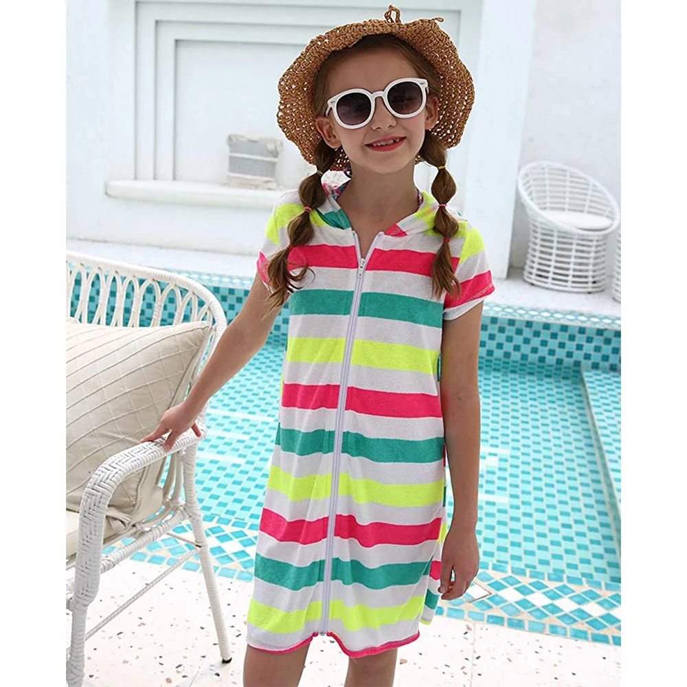 Детское пляжное платье с капюшоном летнее для девочек 6 16 лет 2020|Пляжная одежда| |