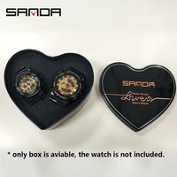 sanda hot sell heart shaped iron box for couple watch 13115 5 practical protection metal electronic wristwatch case gift box