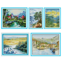 joy sunday cross stitch kits stamped beautiful spring season embroidery 11ct 14ct counted printed needlework handmade gifts sets