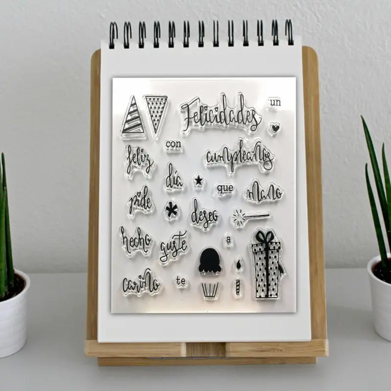 

Spanish Silicone Clear Seal Stamp DIY Scrapbooking Embossing Photo Album Decor