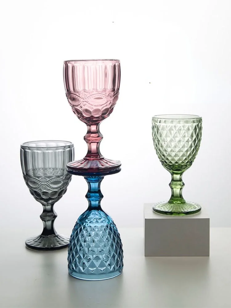 

Винтажный бокал для вина, бокал с узором, Коктейльная кружка для пива, кофе, бокалы для питья, воды, чашки для друзей, семейный подарок, посуда...