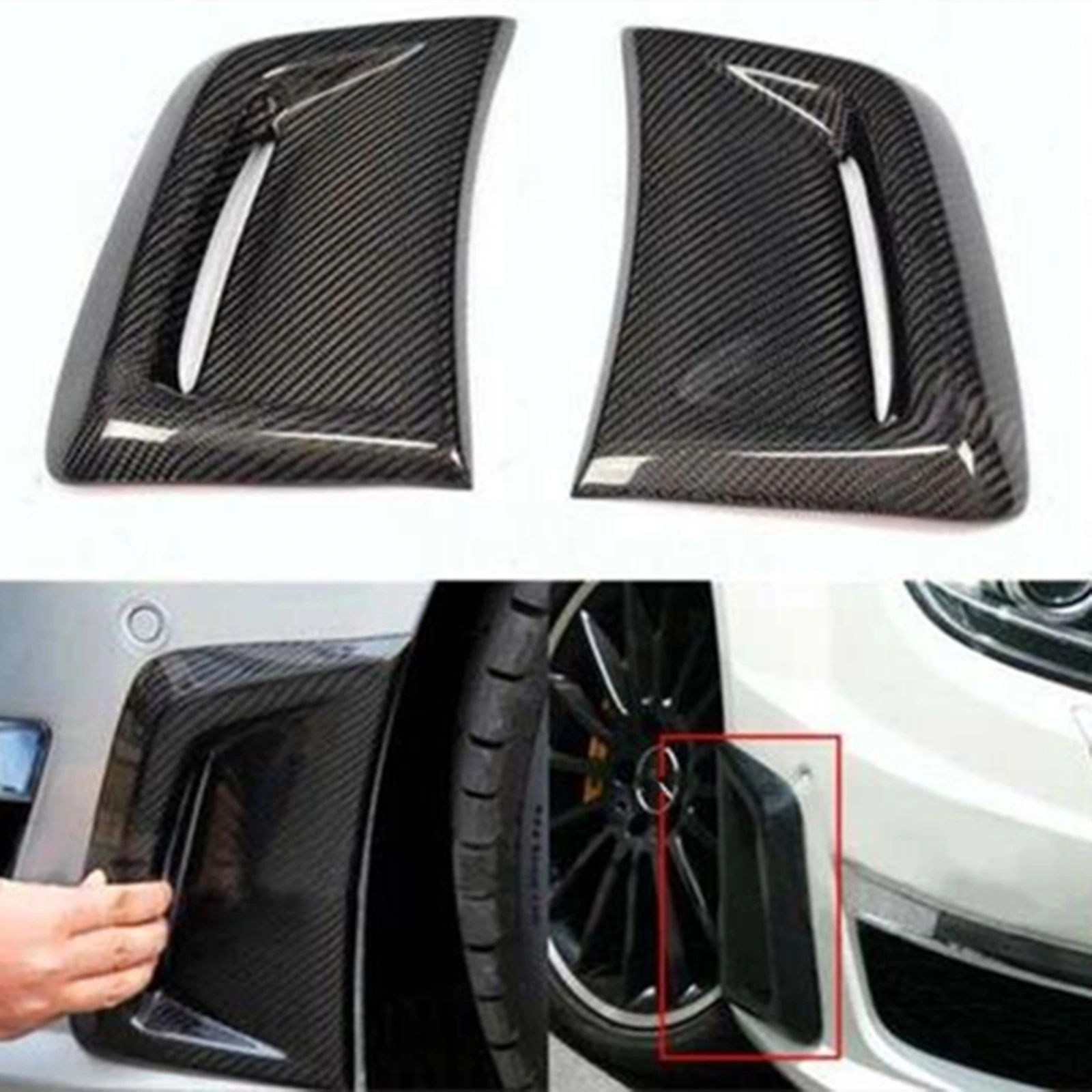 

For Mercedes Benz W204 C63 AMG 2012-2014 Carbon Fiber Front Side Bumper Air Vent Trim Wheel Fender Hood Intake Frame Grill Cover