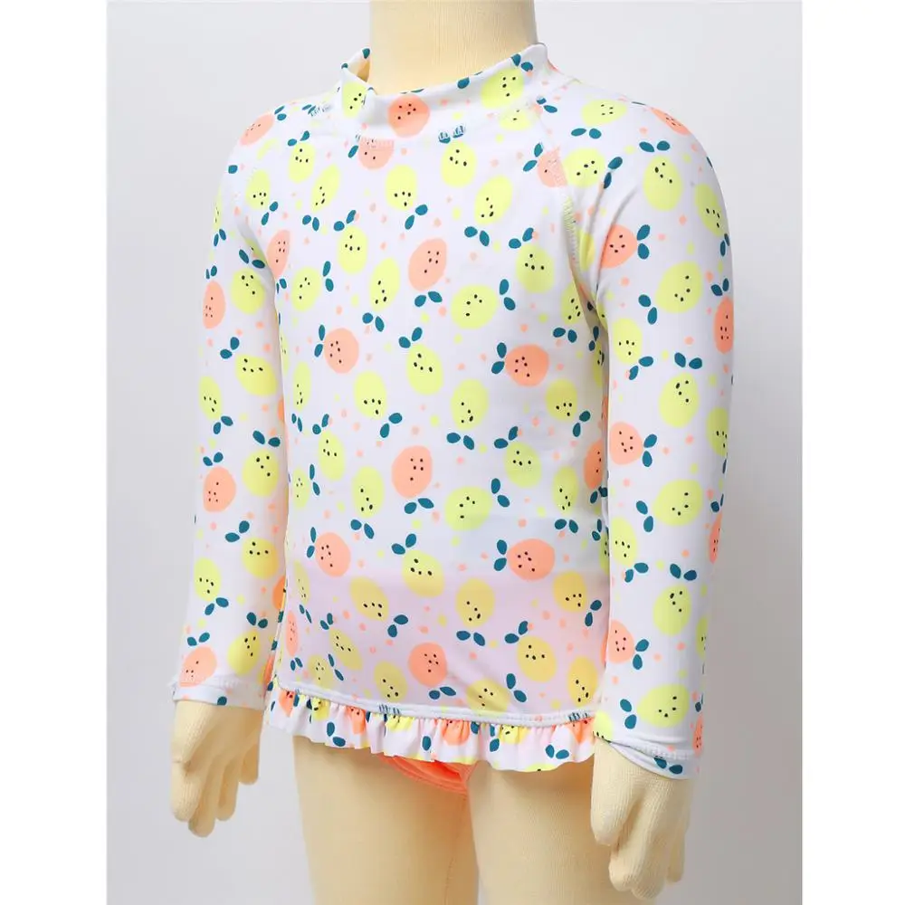 Танкини для девочек одежда плавания с длинными рукавами милый купальник принтом