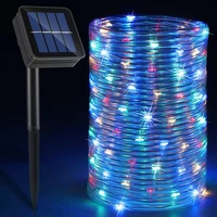 led solar garden lights rope string lights outdoor solar powered strip christmas fairy light party decoration lamp waterproof