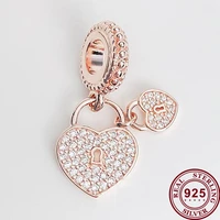 100 925 sterling silver charm creative love lock pendant fit pandora women bracelet necklace diy jewelry