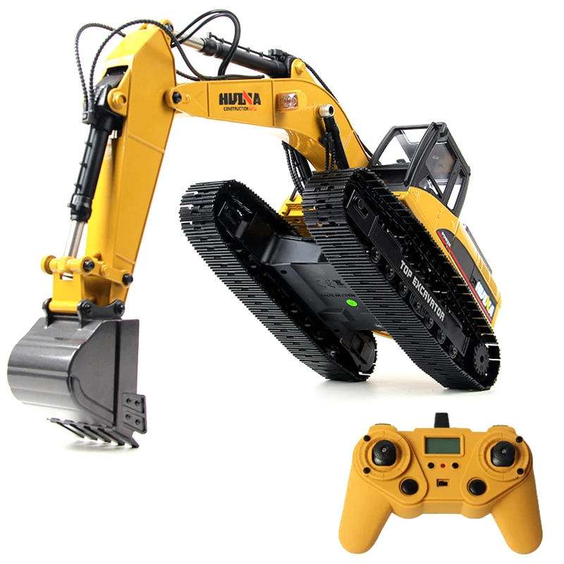 Home 8 Caminhão de Engenharia Huina Brinquedos Completa Case Matel Profissional 23ch Simulação 580 Liga rc Escavadeira Modelo