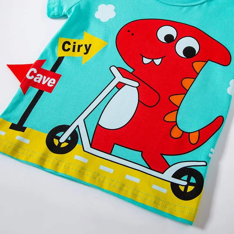 

New Dinosaur Children's Cotton Boy Baby Foreign Style Short-Sleeved T-shirt