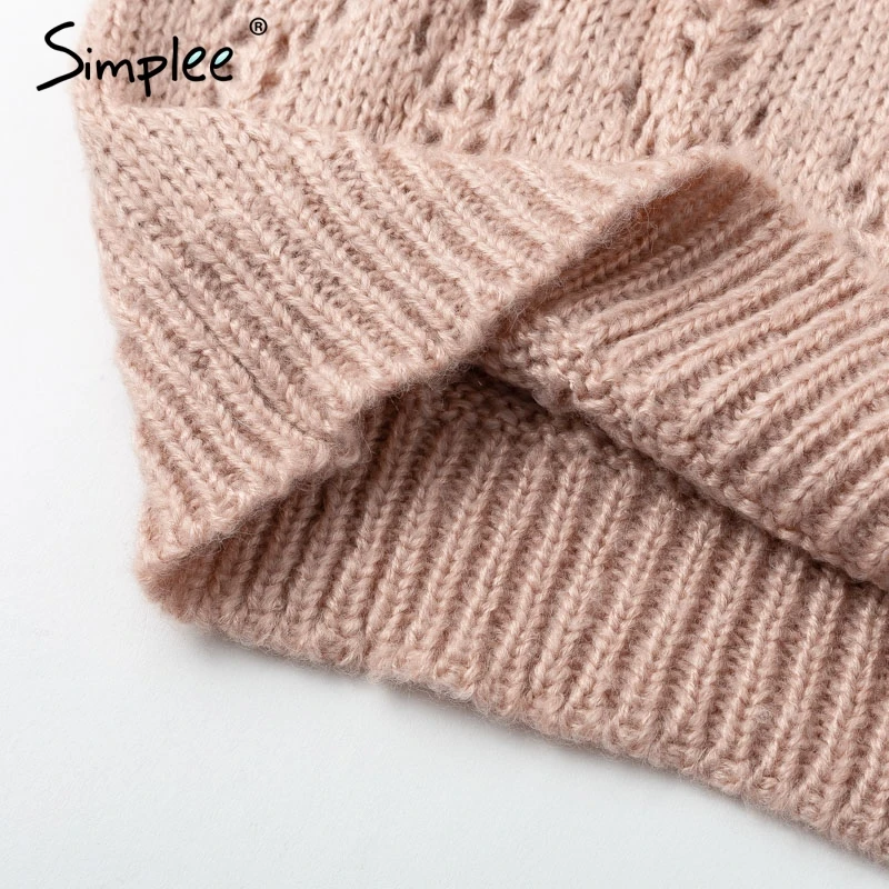 Женский желтый полый свитер Simplee привлекательный повседневный пуловер с круглым