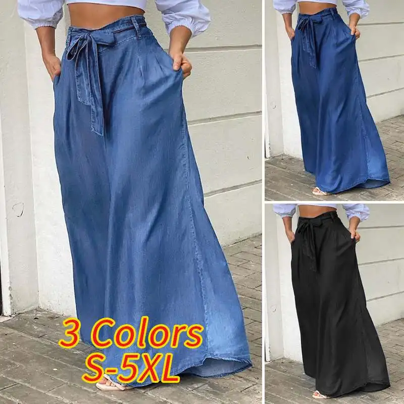 VONDA 2022 Autumn Women High Waist Long Pants Fashion Palazzo Casual Belted Loose Solid Party Streetwear Pantalon Femme Oversize - купить по