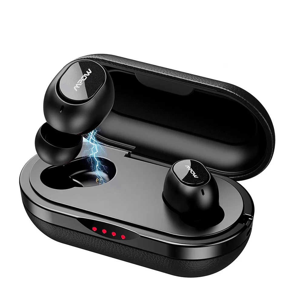 Черный Mpow IPX7 водонепроницаемый T5/M5 TWS Bluetooth наушники беспроводные наушники 36h время воспроизведения для iOS Android смартфон - Цвет: Черный
