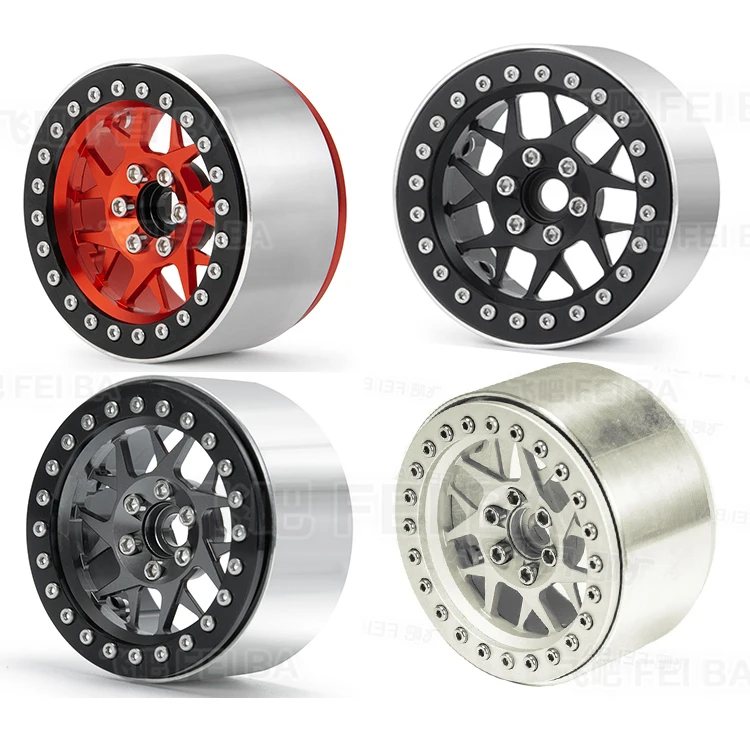 Cubo de rueda CNC 1,9 de 2,2 pulgadas, llanta de rueda de 54mm y 65mm para SCX10 Rock Crawler RC 1/10, piezas de actualizaci&oacute;n de coches, 1 unidad-0