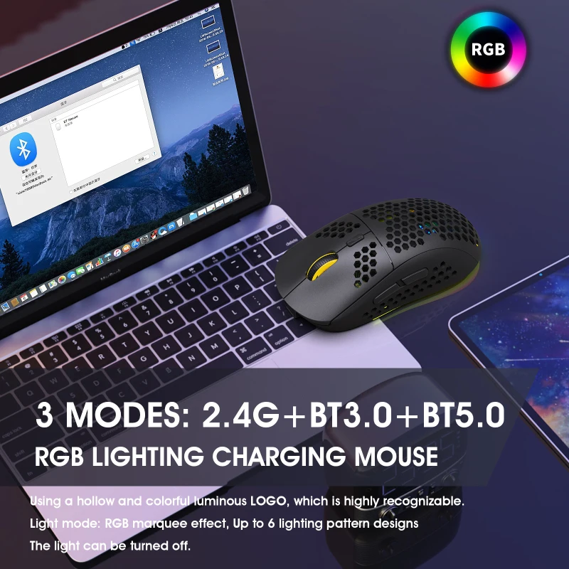 мышь t90 24g беспроводной мышь rgb св