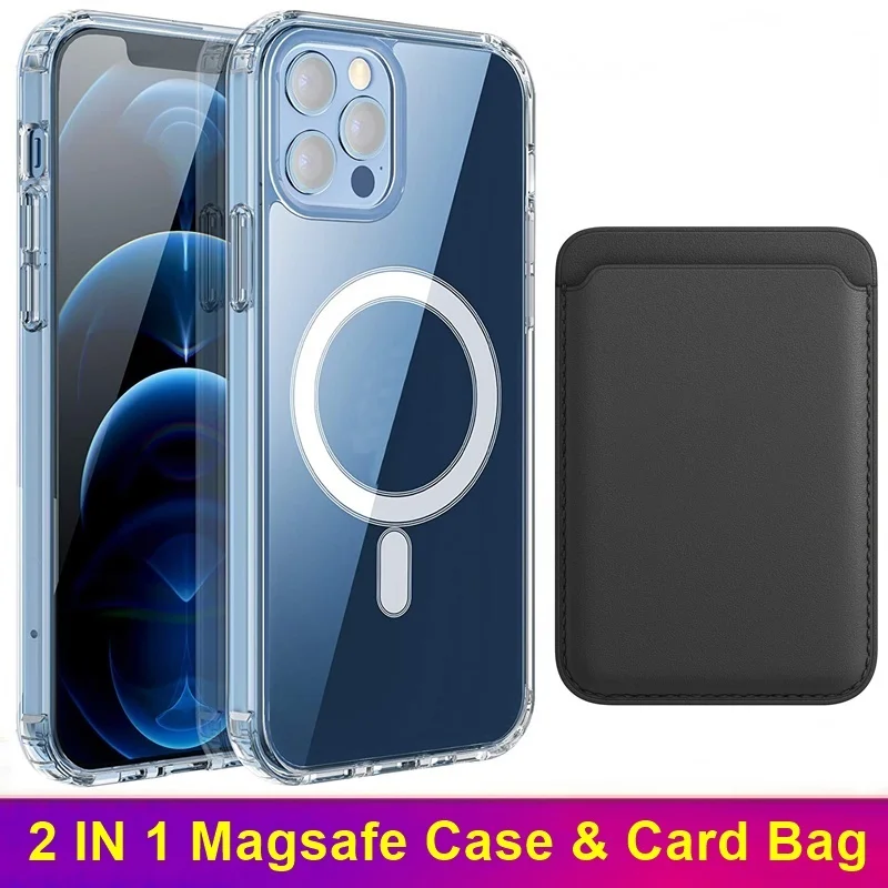 

Tongdaytech Magnetic Phone Case With Bag Clear Soft Tpu Cover For Iphone XS 13 12 11 Pro Max Mini X XR 8 Plus Coques