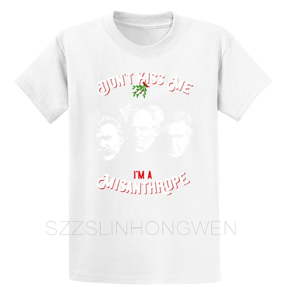 Nietzsche Schopenhauer Cioran No Kiss Misanthrope футболка хлопок весна осень тонкий размер Personalized