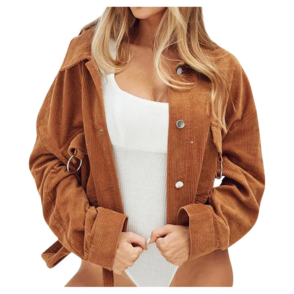 JAYCOSIN Верхняя одежда и пальто куртки с длинным рукавом Вельветовая однотонная