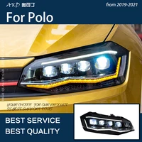 car lights for polo 2019 2022 led auto headlights assembly upgrade crystal projector 4 lens dynamic lamp accessories facelift