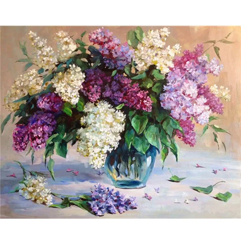 Цветы живопись по номерам Сделай Сам масляная на холсте Ручная работа настенная