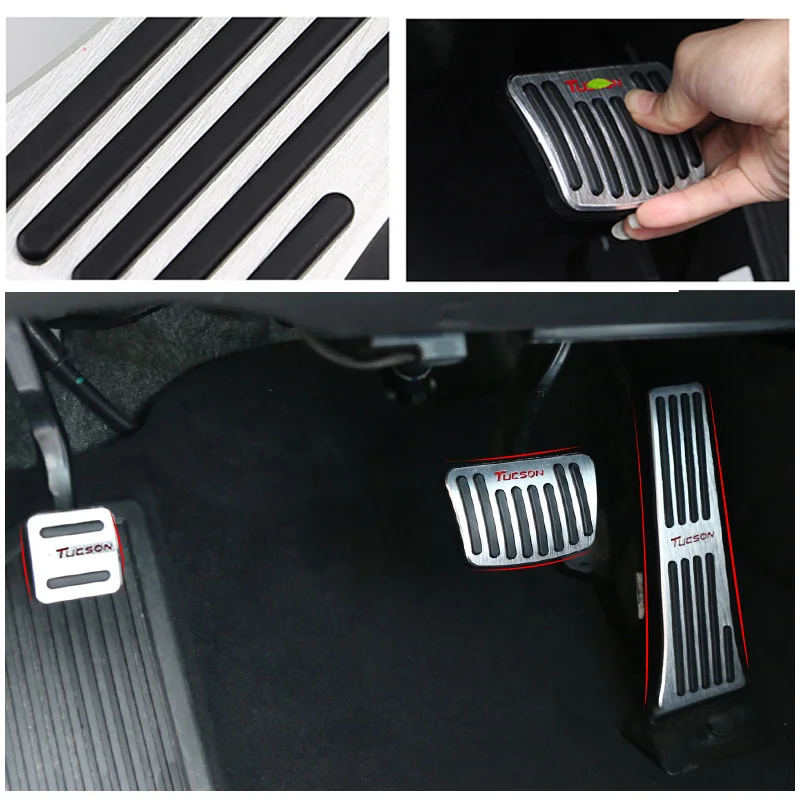

For Hyundai Tucson TL 2015-2021 Car Accessories Aluminum Alloy Foot Pedal Accelerator Gas Fuel Brake Pedal Rest Pedal Cover 2020