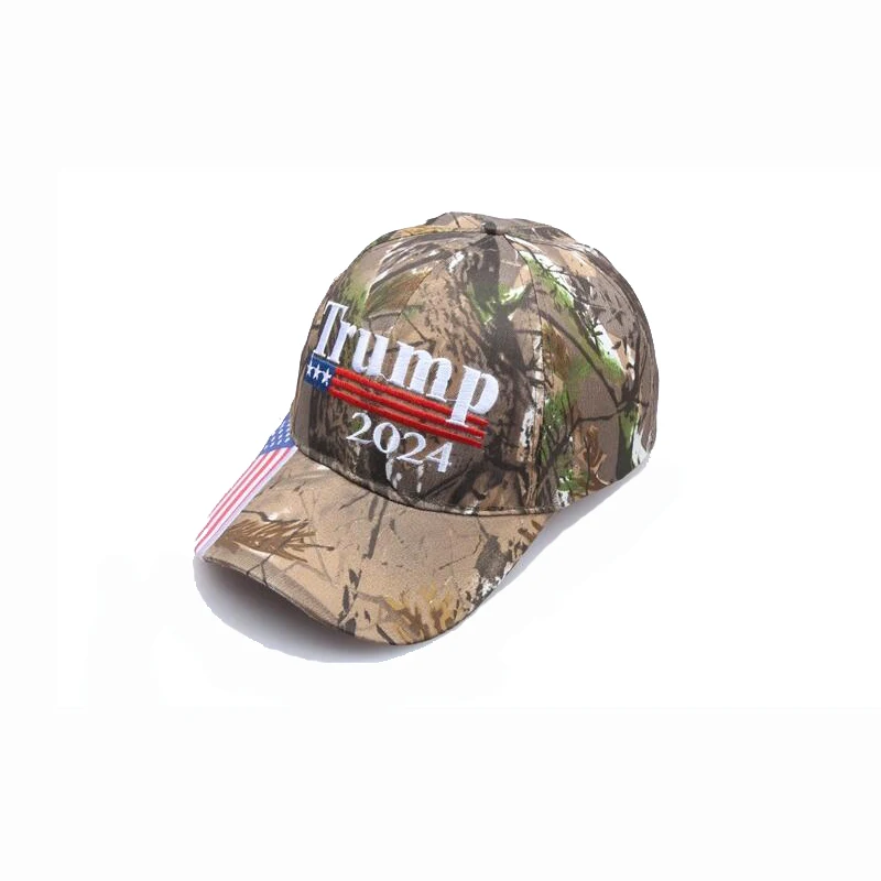 

New Donald Trump Embroidery 2024 Cap Camouflage USA Flag Baseball Caps Keep America Great Again Snapback President Hat Wholesale