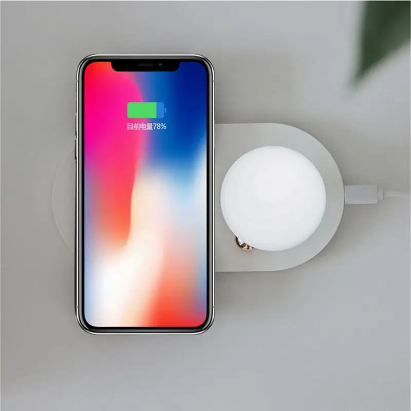 Youpin 3life 314 2.0A Быстрая Зарядка Qi Беспроводное зарядное устройство с грибом usb зарядка ночник для телефона светодиодный настольная лампа