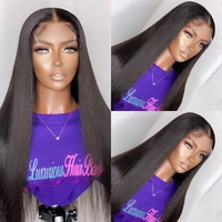 natural black lace front wig middle part for black women preplucked long soft silky straight hair synthetic wigs with baby hair
