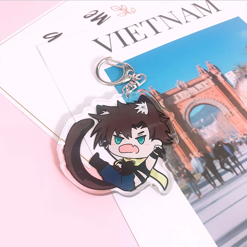 

Anime Keychain JoJo Bizarre Adventure Man Key Chain for Women Accessories Cute Pendant Key Ring Acrylic Cartoon Funny Kid Gifts