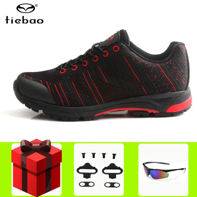 TIEBAO Cycling Shoes Self-lock MTB Breathable Mesh Upper Bicycle Shoes Outdoor Leisure Bike Shoes Men Sneakers Zapatillas Mtb