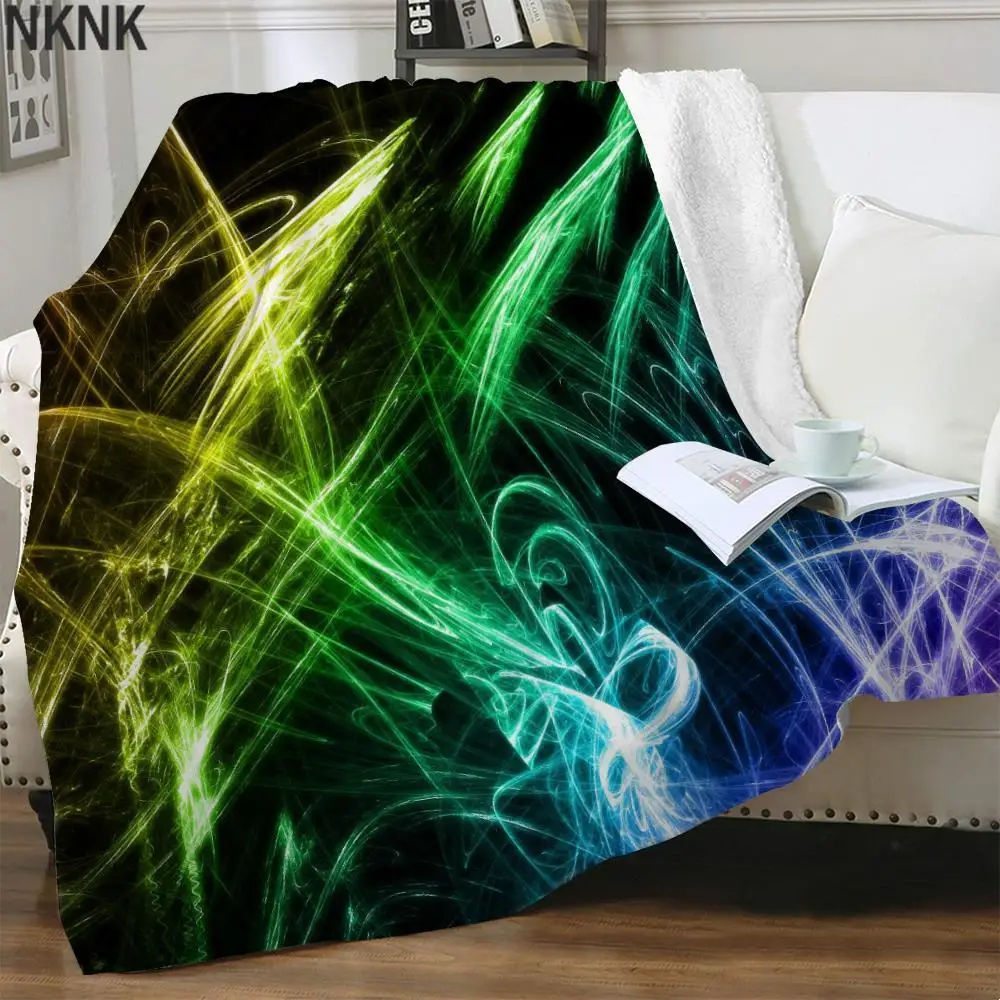 

NKNK Brank Rainbow Blankets Colorful Bedspread For Bed Abstract Bedding Throw Psychedelic Thin Quilt Sherpa Blanket New Vintage