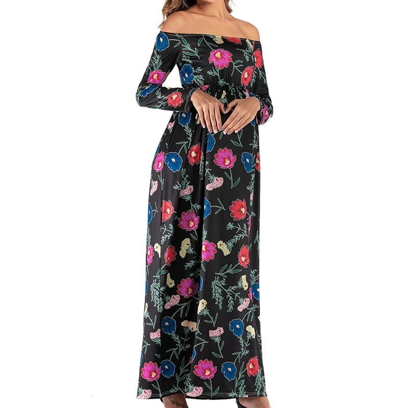 

Maternity Breastfeeding Dress Word Shoulder Pregnant Women's Dress Fashion Pregnancy Nursing Skirt