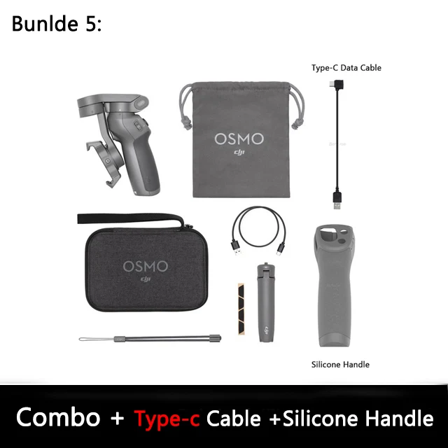 Bundle 5 Складной 3-осевой стабилизатор DJI Osmo Mobile 3 ручной подвес для смартфона Gopro экшн-камера для телефона 8 для телефона 11 - Цвет: Bundle 5