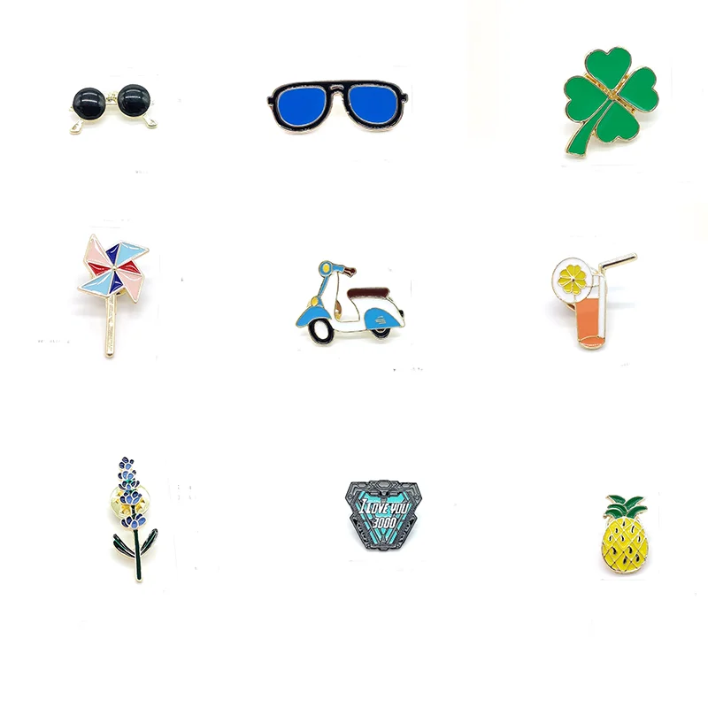 PD брошь брошка мультфильм глаза локомотив четырехлистный клевер Лаванда Love You 3000