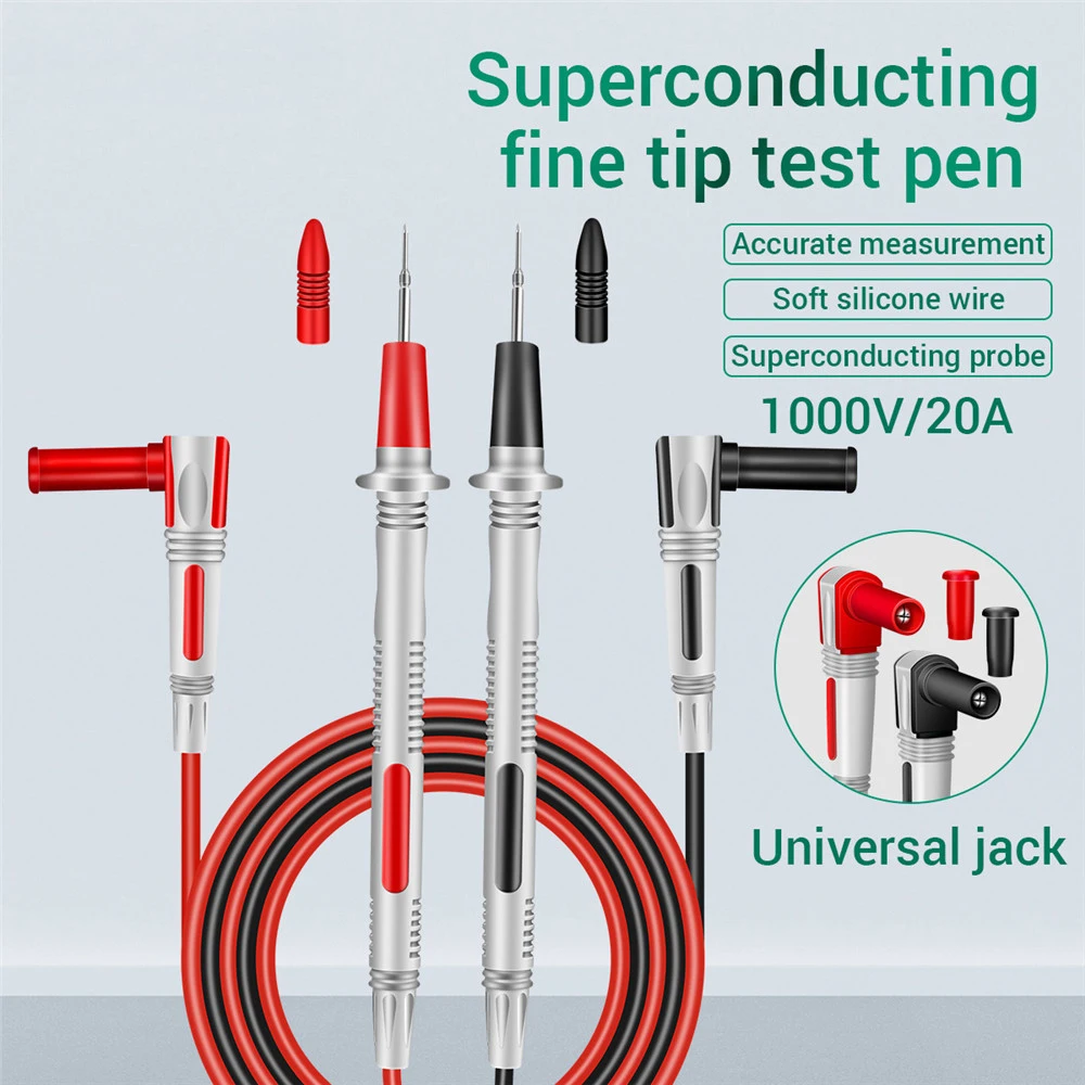 

PT2020 20A Multimeter Test Leads Probe 1000V Silicone Wire Needle Tip Universal Meter Probes Pen Digital Multimeter Diy Kit