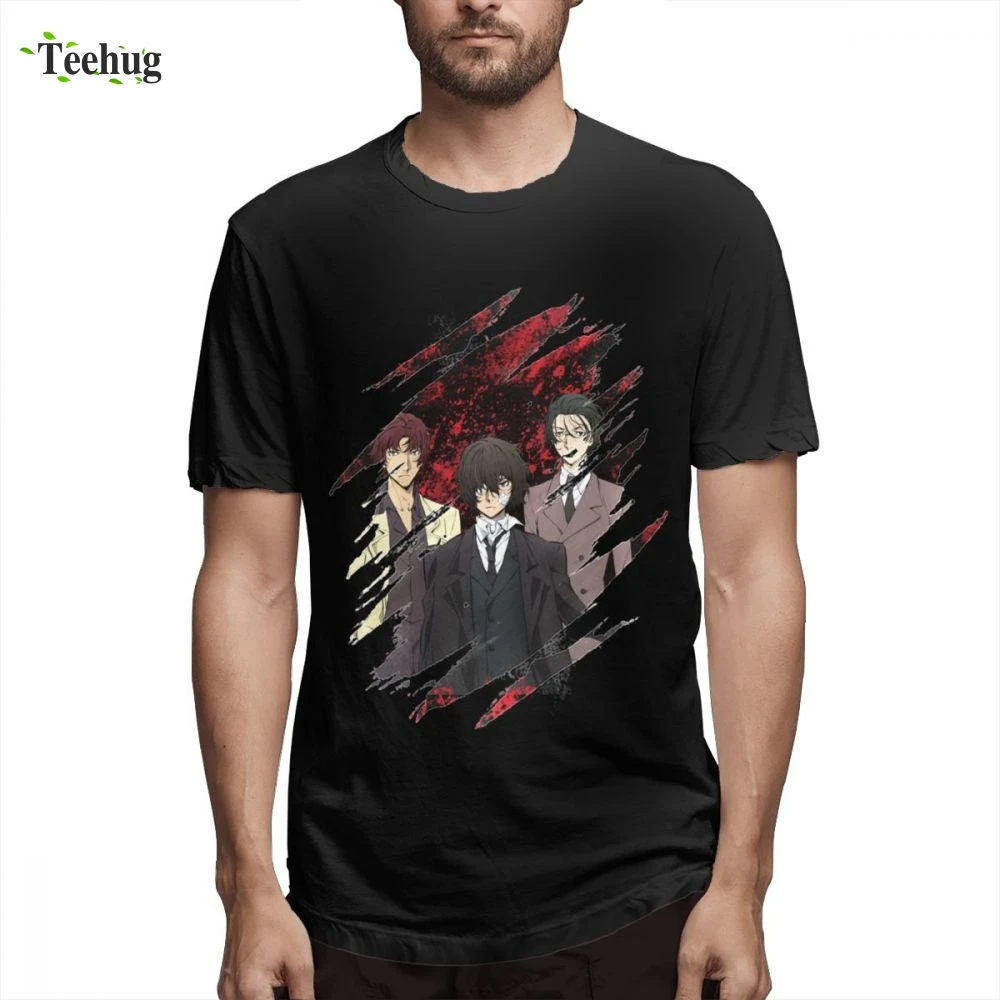 

3D Print Male Bungou Stray Dogs Anime Tee 2018 New Unique Design 100% Cotton For Male Tees