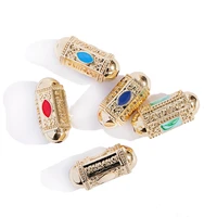 charms bead cylinder gold color copper bracelet supplies connectors classic dripping oil diy beads making bracelet jewelry