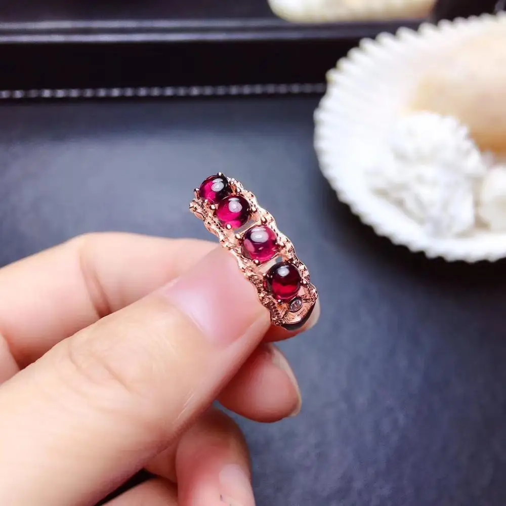 

Гранат палец кольцо Бесплатная доставка натуральным гранатом 925 пробы Серебряное кольцо