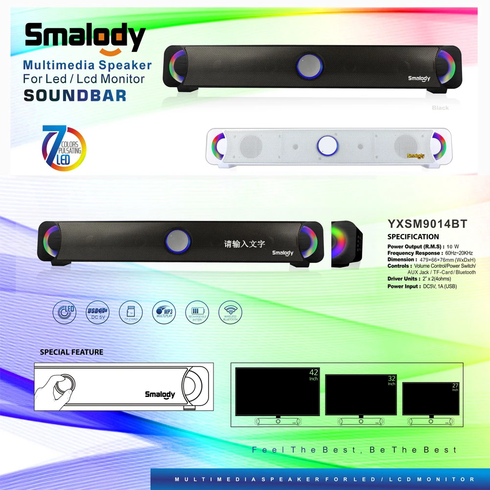 

Wireless Bluetooth Speaker Colorful LED Computer Speaker 10W Multimedia Speaker HIFI Powerful Sound Box Subwoofer Stereo Speaker