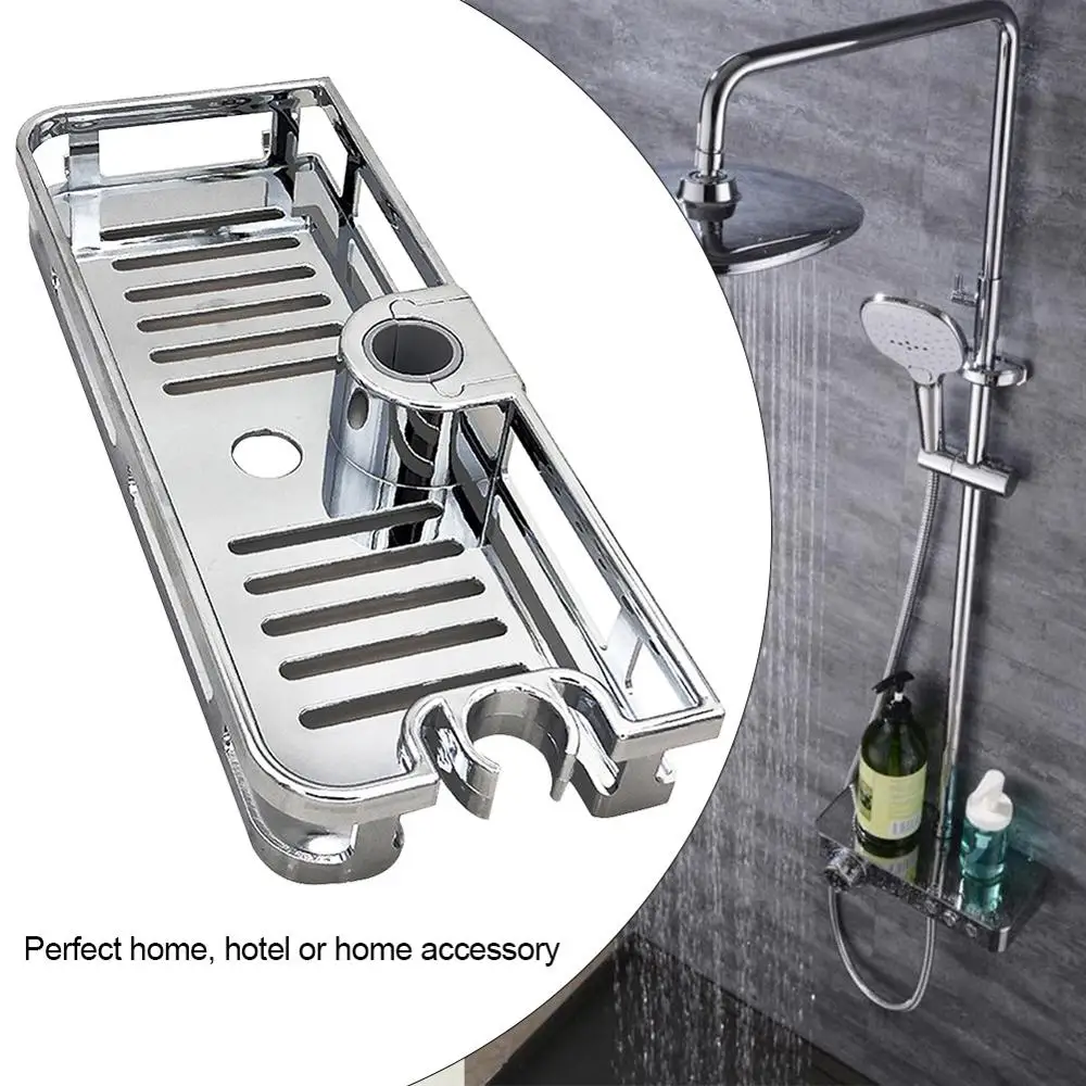 

Storage Rack Bathroom Lifting Rod Multifunctional Stand Anti Bacteria No Drilling Storage Holder Perfect Home Hotel Accessory