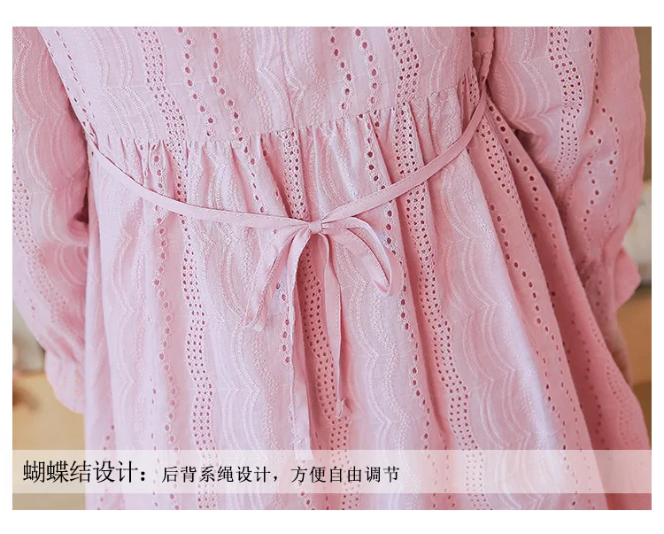 

1686# 2021 Spring Korean Fashion Cotton Lace Maternity Nursing Dress Sweet Lovely Clothes for Pregnant Women Pregnancy Dress