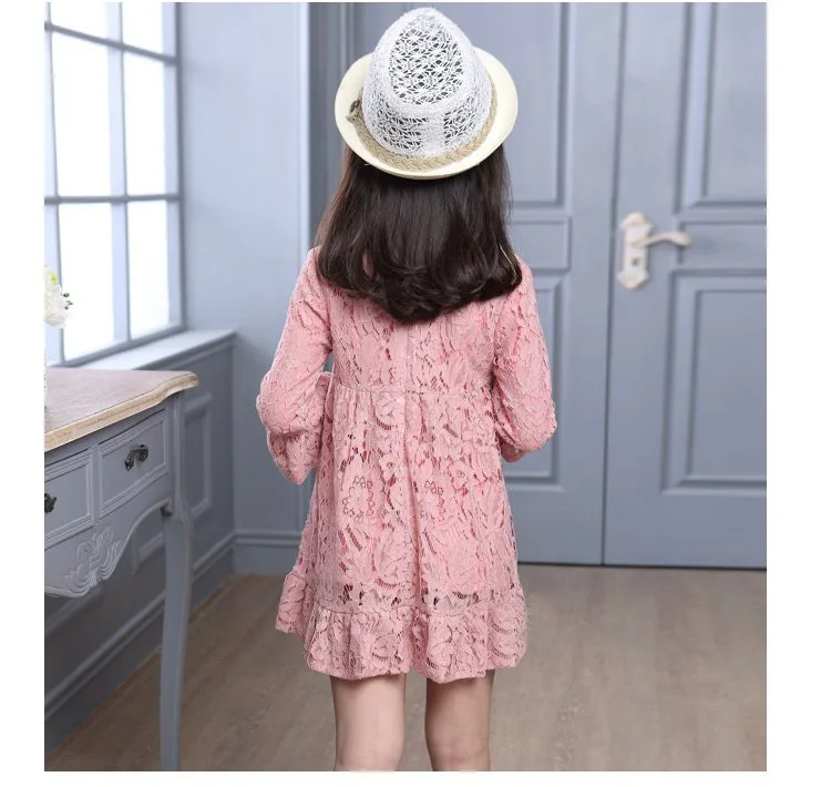

Girls Dresses Spring Autumn Fashion Kids Clothes Lace Dress For Baby Girls Long Sleeve Children Party Princess Dress