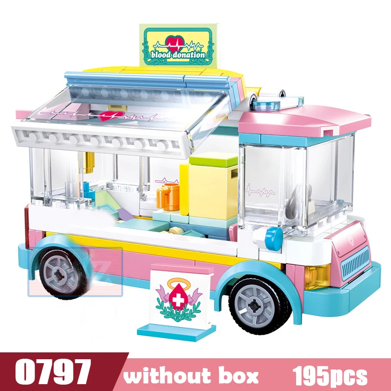 QWZ новые друзья девочка городской автомобиль строительные блоки сердцебиение