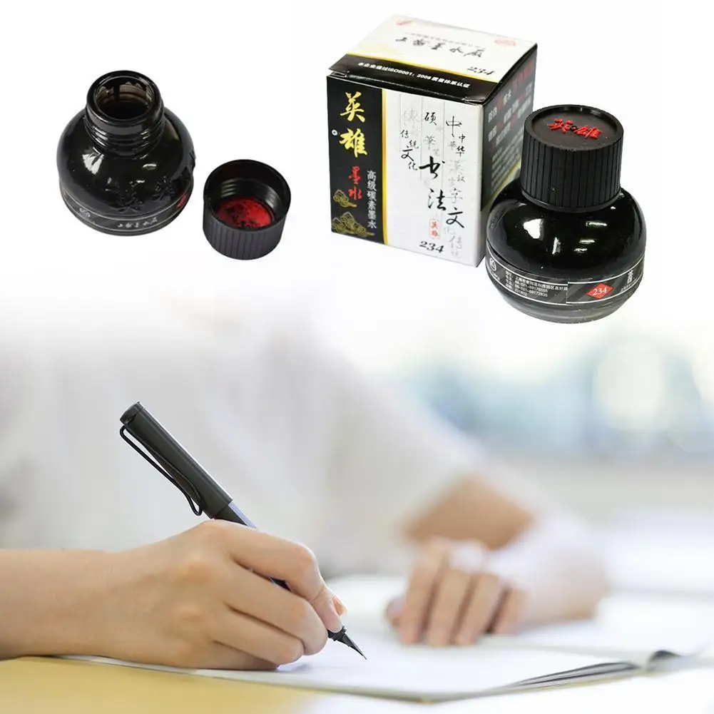 

60ml Smooth Writing Fountain Pen Ink Glass Bottle Student Supplies Office School Stationery V4c0